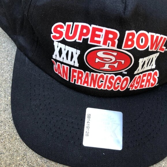 Vintage 90s SUPER BOWL XXIX San Francisco 49ers Snapback Hat NWT Black Logo 7 - Picture 8 of 8
